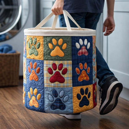 Cozy Paws Quilted Laundry Basket GFTOQM1761
