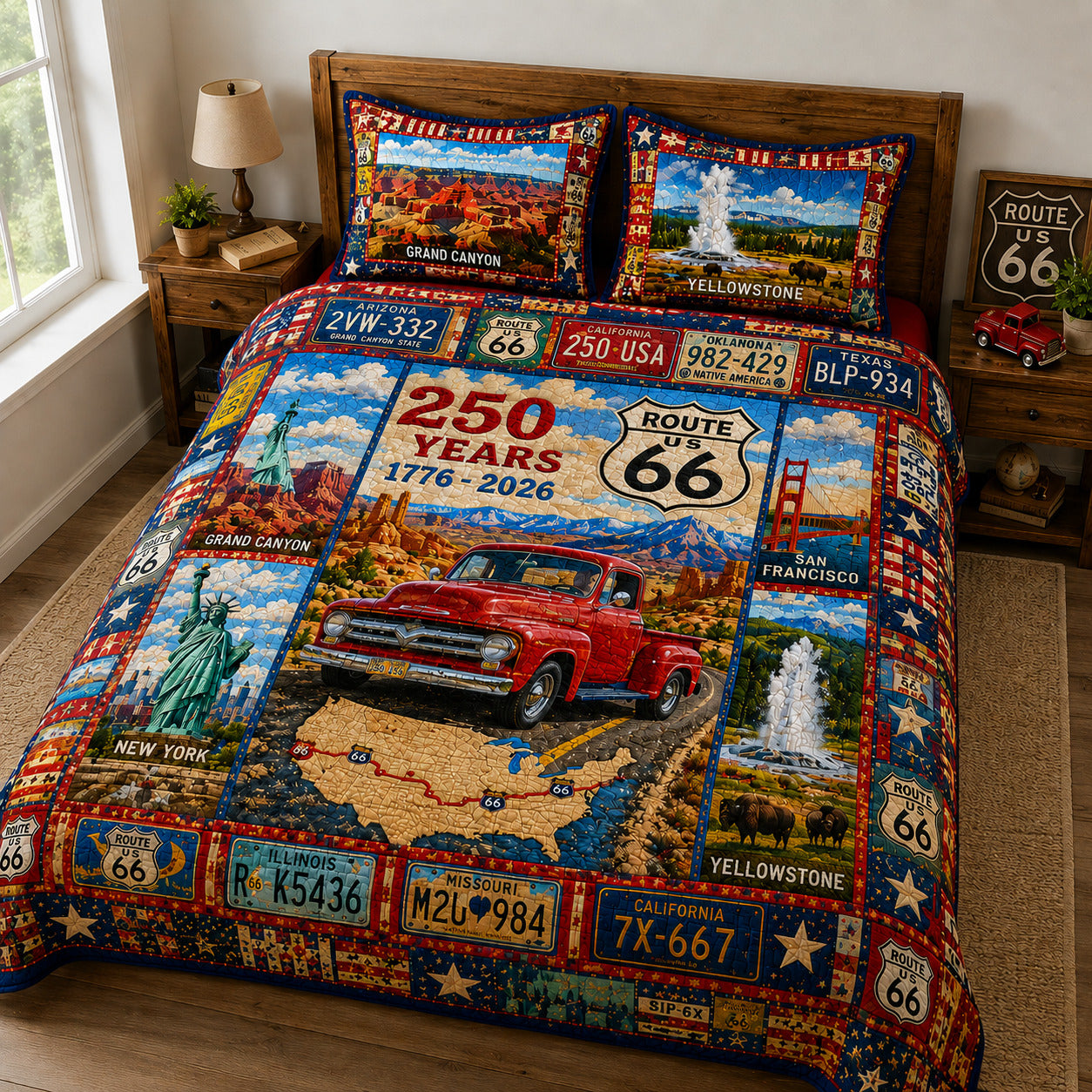 America 250 3-Piece Quilted Bedding Set GFTOLAN02