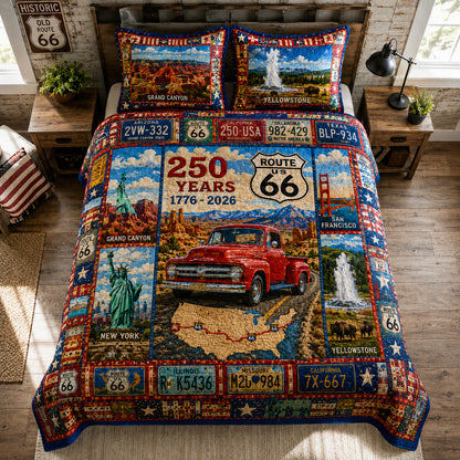 America 250 3-Piece Quilted Bedding Set GFTOLAN02