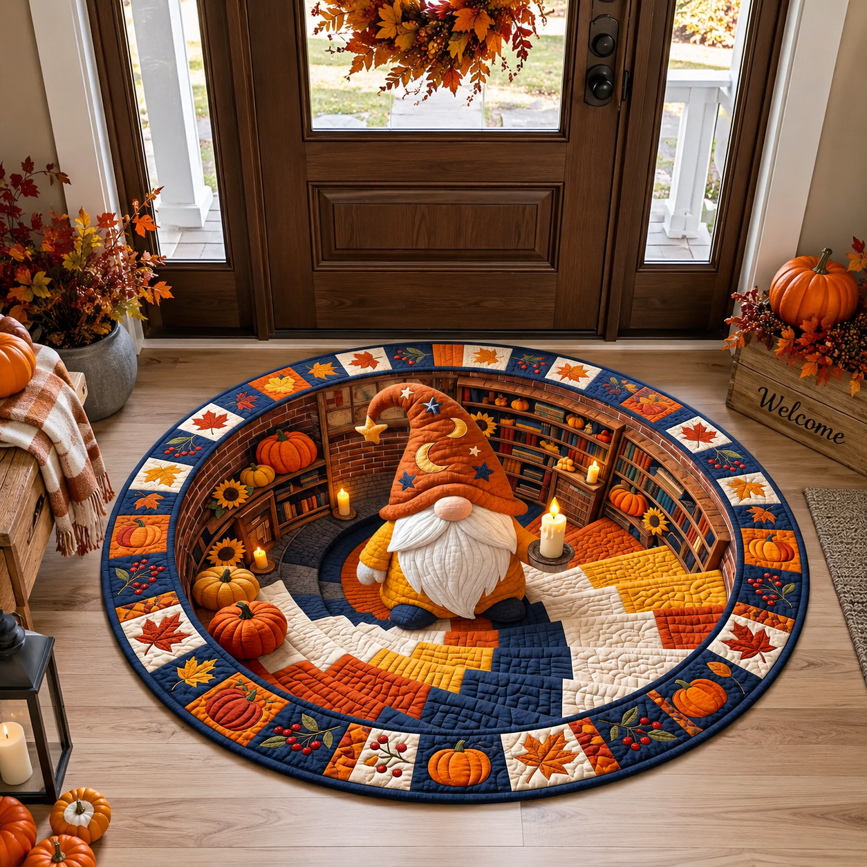Fall Gnome Quilted Round Mat GFTOTP21280