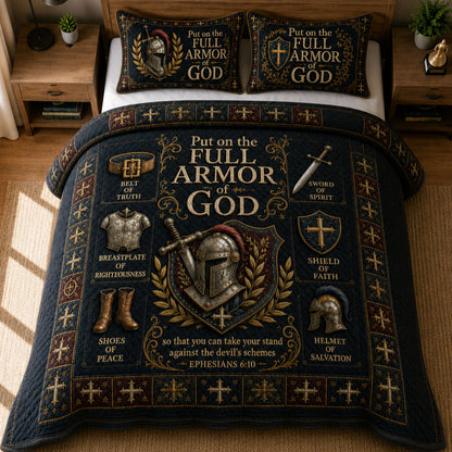 Full Armor Of God 3-Piece Quilted Bedding Set GFTOHNL635