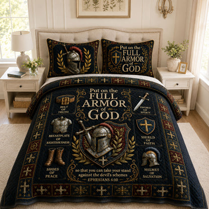 Full Armor Of God 3-Piece Quilted Bedding Set GFTOHNL635