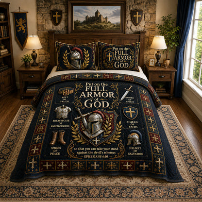 Full Armor Of God 3-Piece Quilted Bedding Set GFTOHNL635