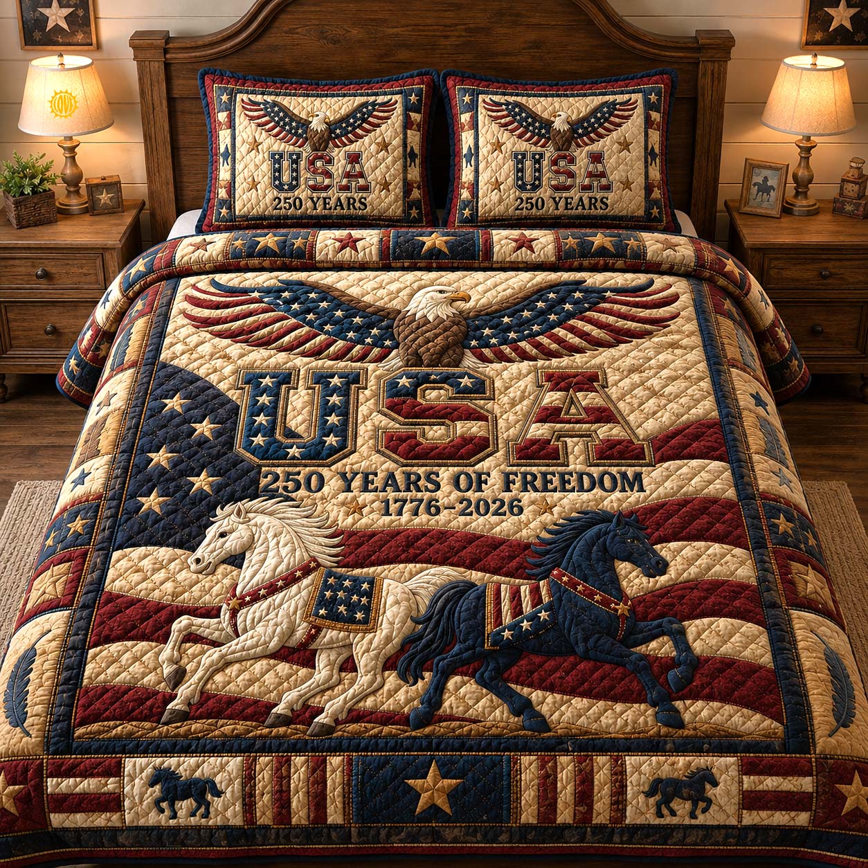 America 250th Eagle 3-Piece Quilted Bedding Set GDTONTD01