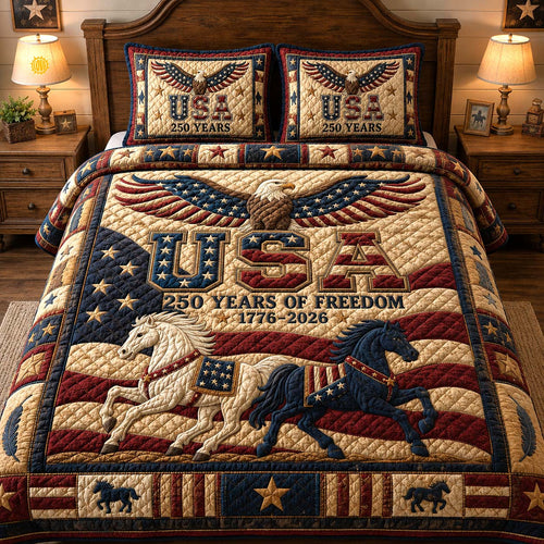 America 250th Eagle 3-Piece Quilted Bedding Set GDTONTD01