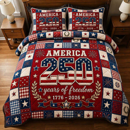 America 250 Freedom 3-Piece Quilted Bedding Set GDTONTD05