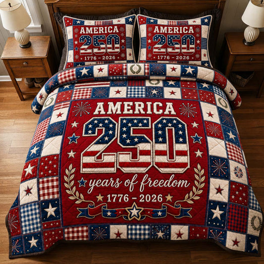 America 250 Freedom 3-Piece Quilted Bedding Set GDTONTD05