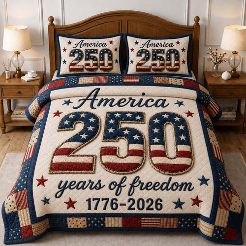 America 250 Anniversary 3-Piece Quilted Bedding Set GDTONTD08