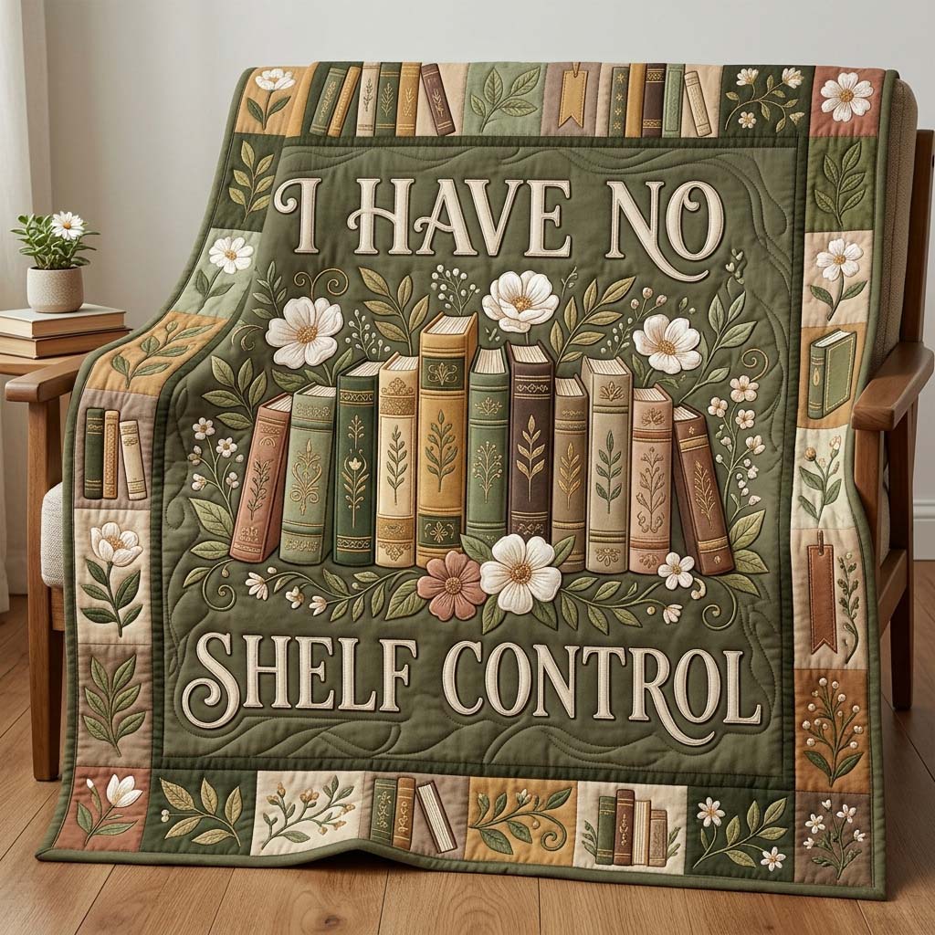 Shelf Control Blooms Quilted Blanket GDTONTD1011