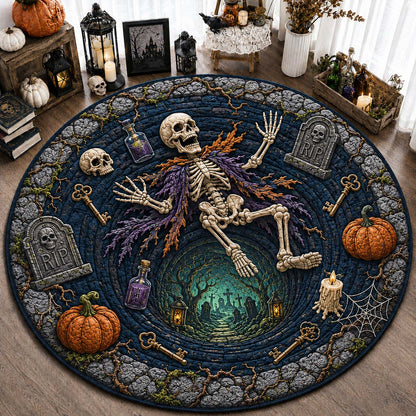 Haunted Skeleton Vortex Qulited Round Mat GDTONTD1052