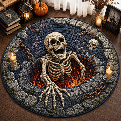 Graveyard Bone Pit Qulited Round Mat GDTONTD1053