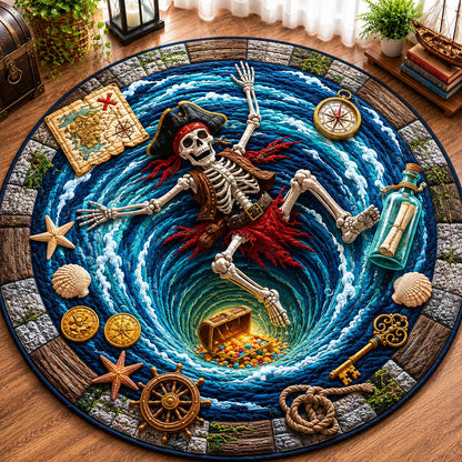 Pirate Whirlpool Curse Qulited Round Mat GDTONTD1055
