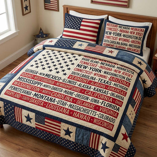 Liberty States 3-Piece Quilted Bedding Set GDTONTD107