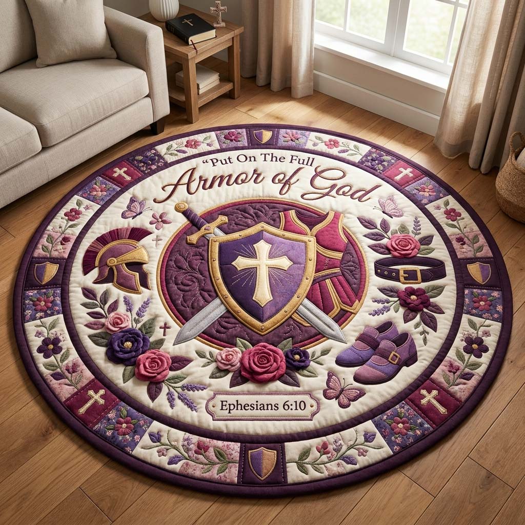Strength In Christ Qulited Round Mat GDTONTD1085