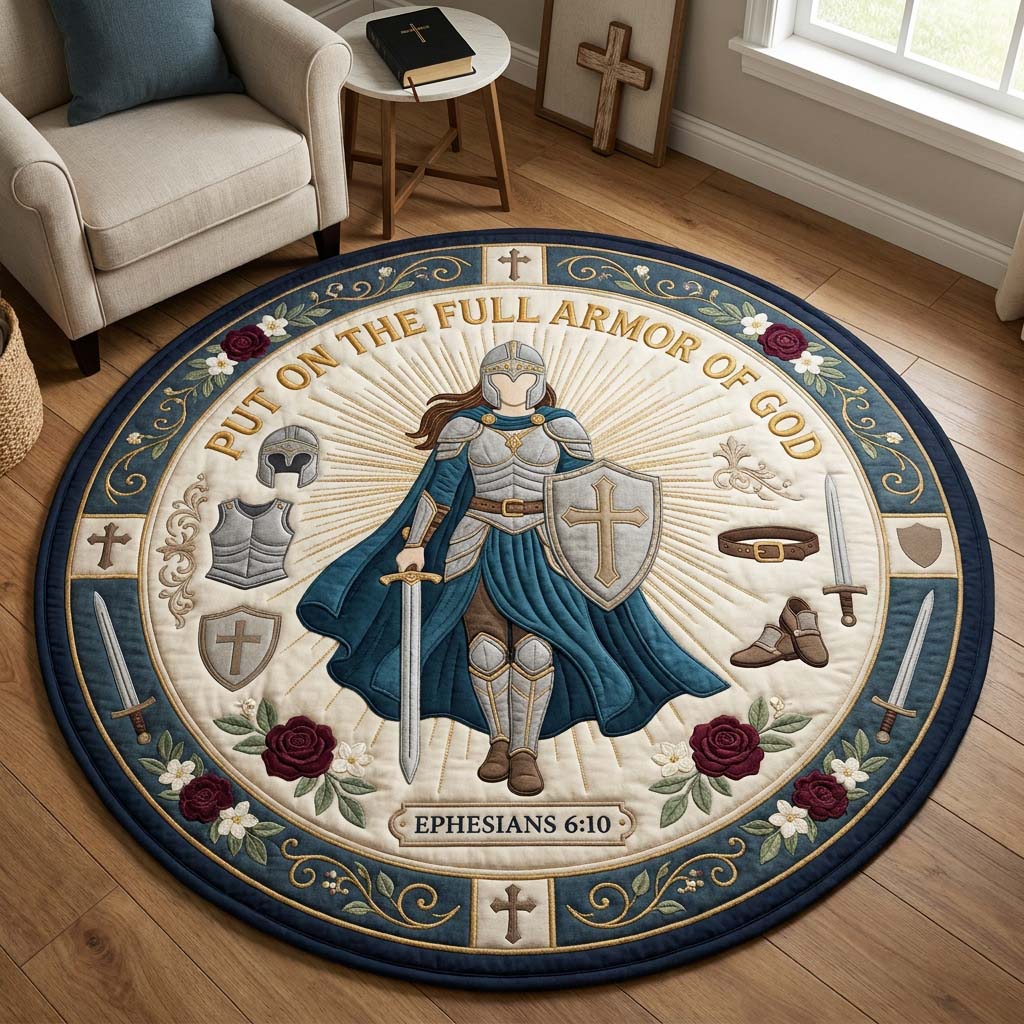 Guardian Of Grace Qulited Round Mat GDTONTD1088