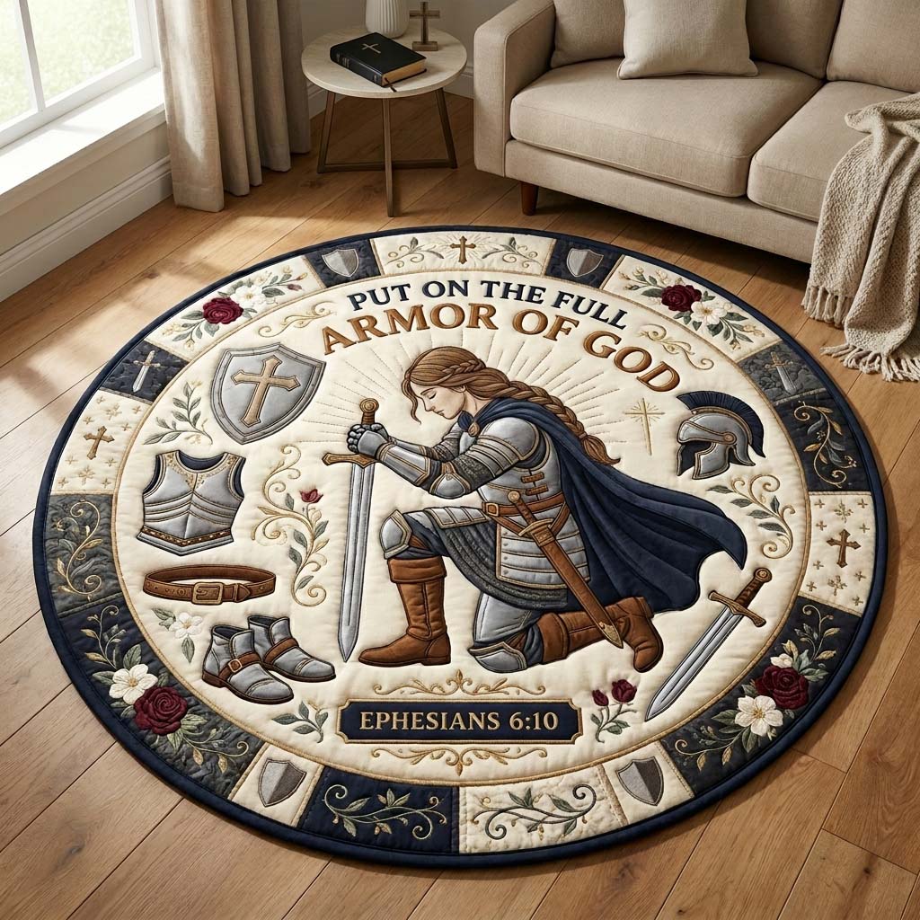 Armor Of Devotion Qulited Round Mat GDTONTD1090