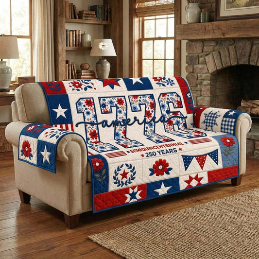 America 1776 Floral Quilted Sofa Cover GDTONTD11