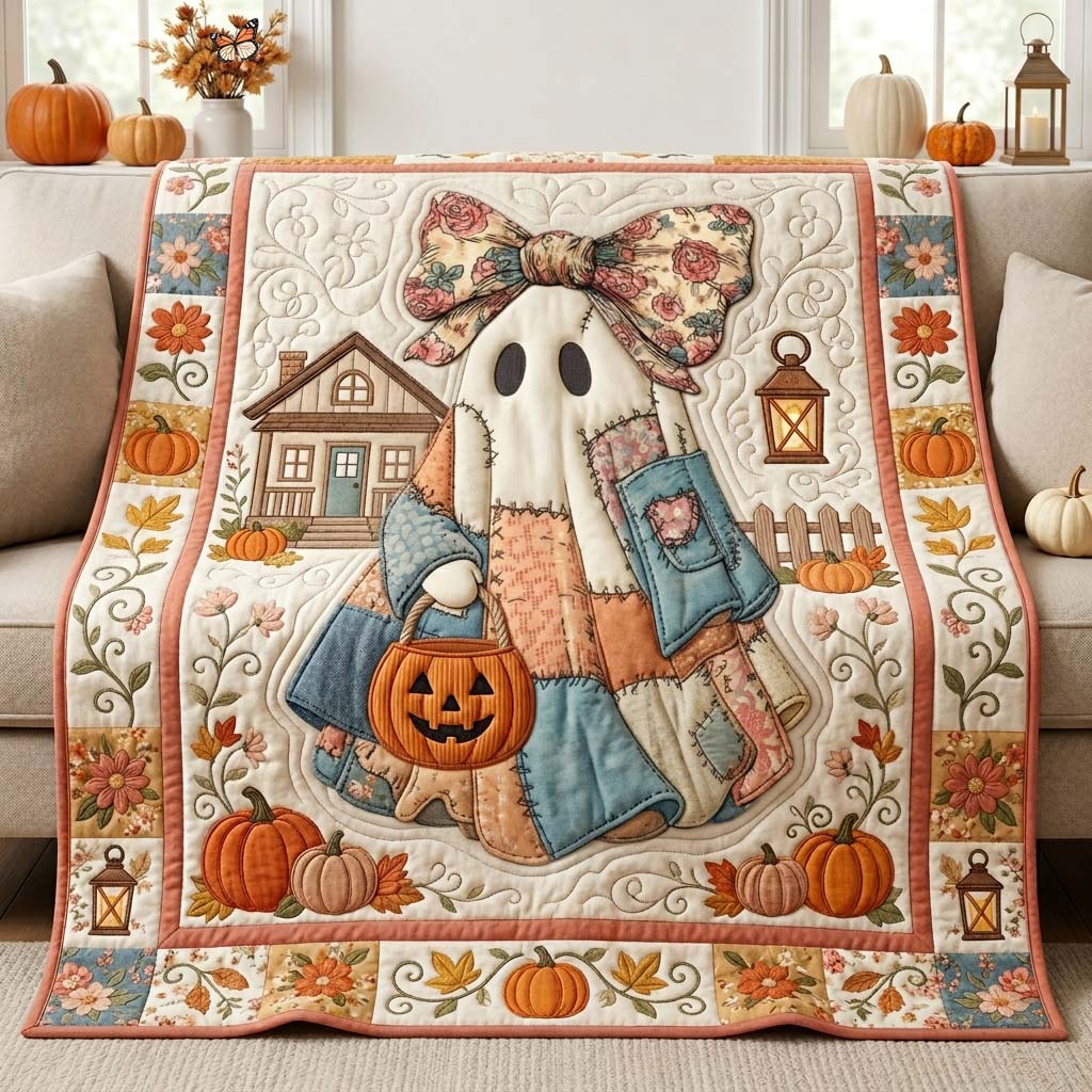 Patchwork Ghost Garden Quilted Blanket GDTONTD1103