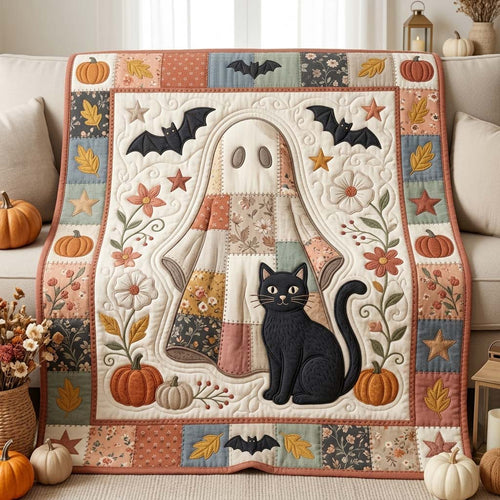 Ghost Cat Autumn Quilted Blanket GDTONTD1108