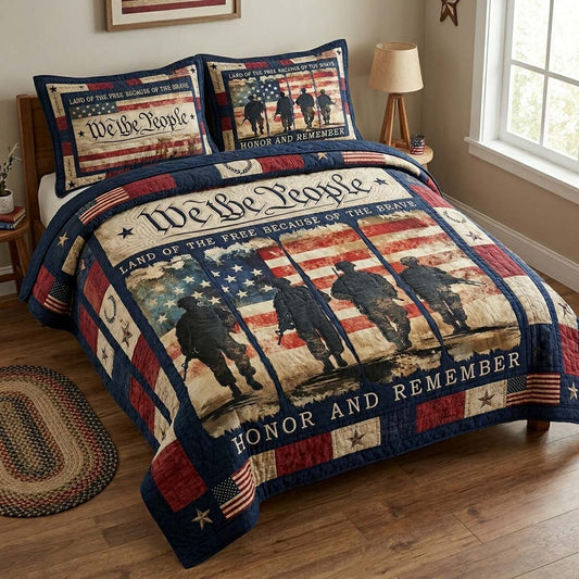 Brave Honor 3-Piece Quilted Bedding Set GDTONTD111