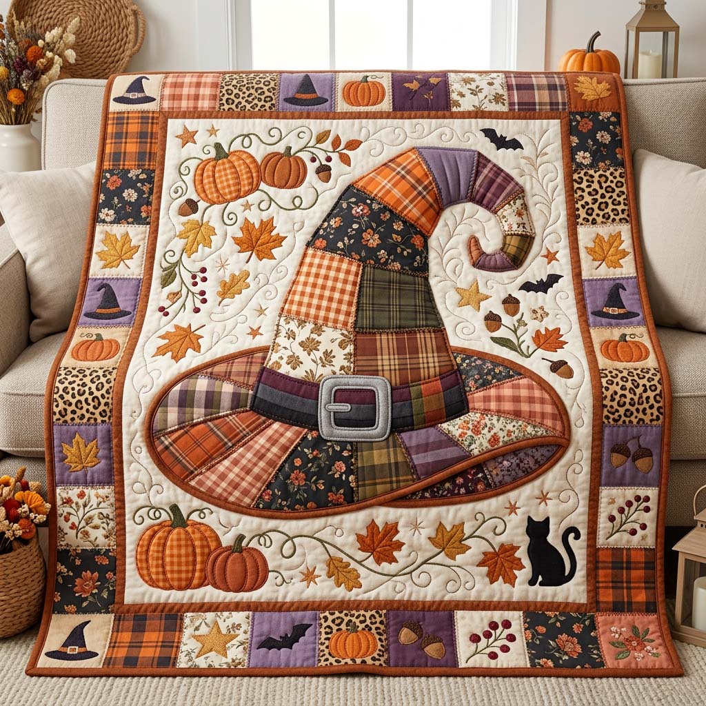Patchwork Witch Hat Quilted Blanket GDTONTD1116