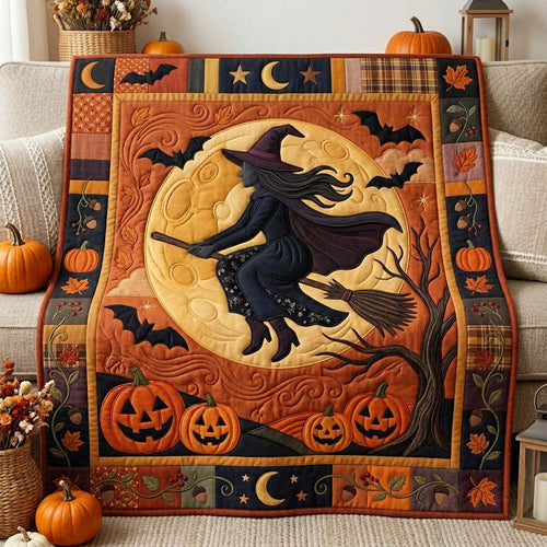 Flying Witch Moon Quilted Blanket GDTONTD1121