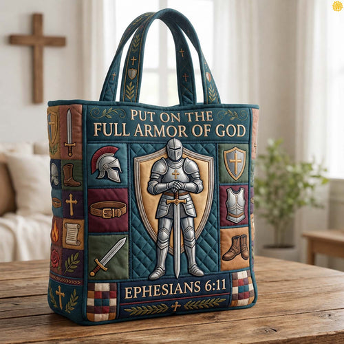 Rose Faith Shield Quilted Tote Bag GDTONTD1146