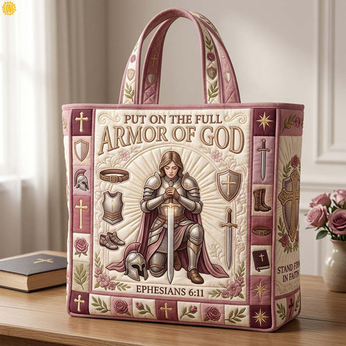 Purple Armor Faith Quilted Tote Bag GDTONTD1147