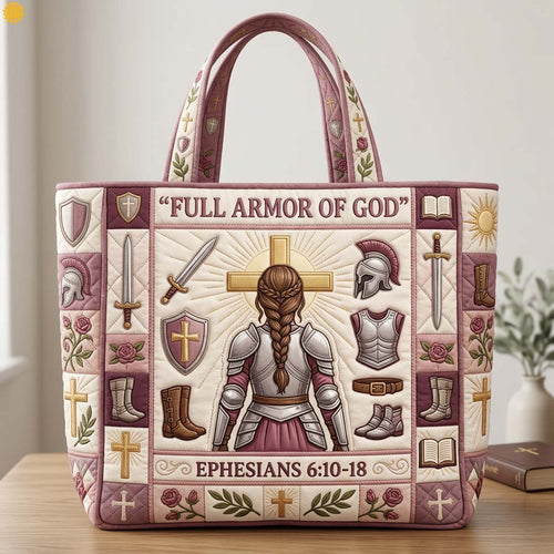 Teal Armor Knight Quilted Tote Bag GDTONTD1148