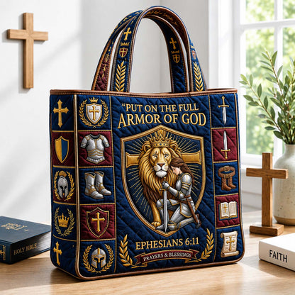 Pink Prayer Warrior Quilted Tote Bag GDTONTD1149