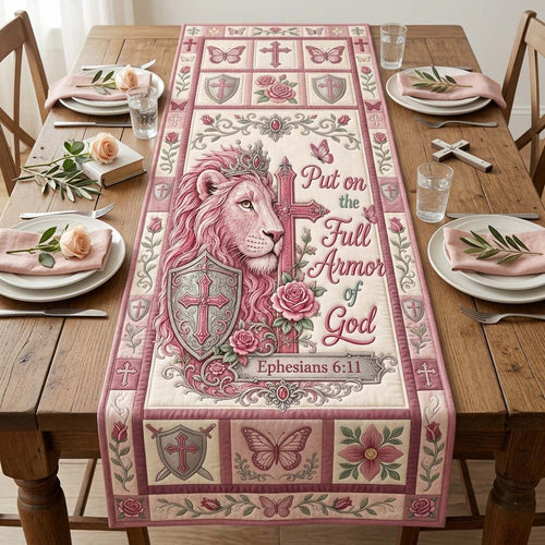 Pink Lion Armor Quilted Table Runner GDTONTD1163