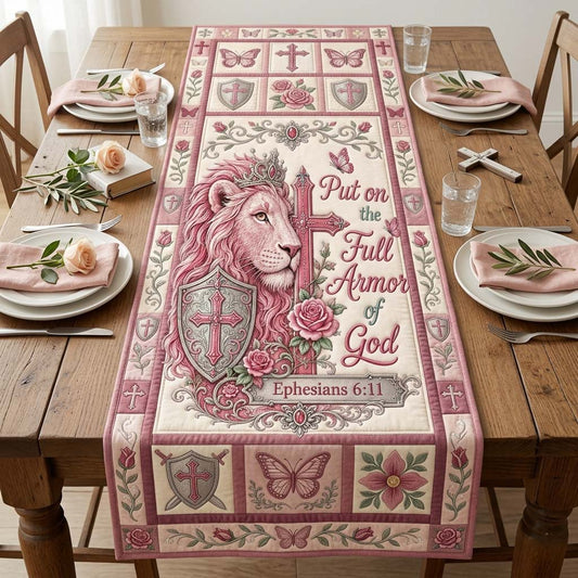 Pink Lion Armor Quilted Table Runner GDTONTD1163