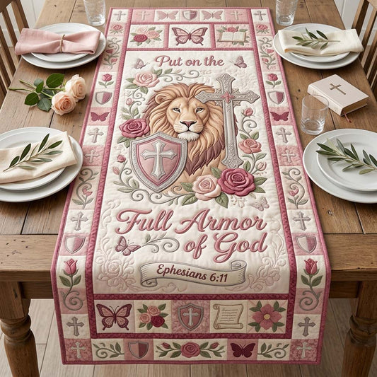 Rose Lion Faith Quilted Table Runner GDTONTD1164