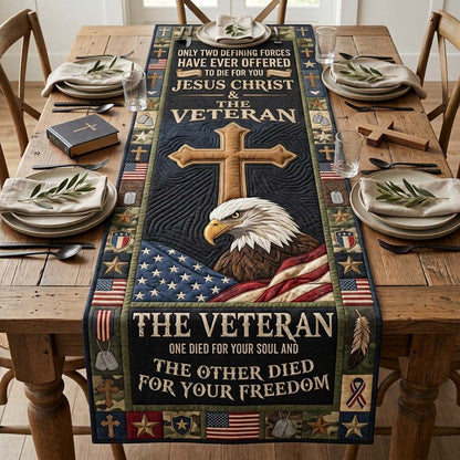 Christ And Veteran Quilted Table Runner GDTONTD1165