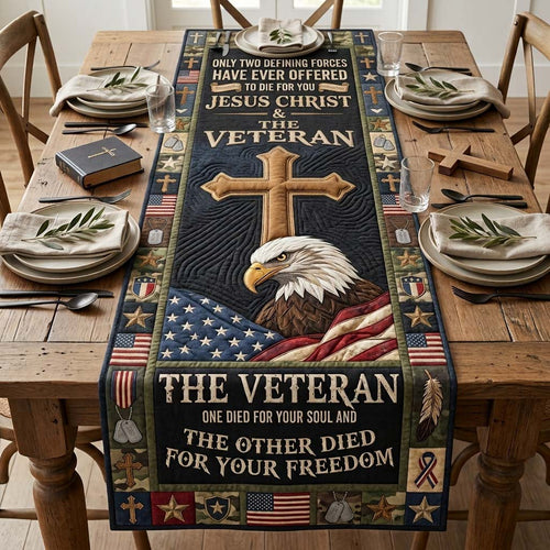 Christ And Veteran Quilted Table Runner GDTONTD1165