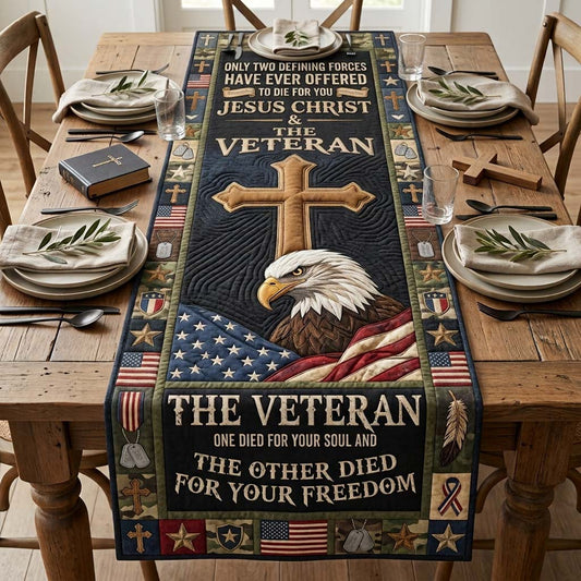 Christ And Veteran Quilted Table Runner GDTONTD1165