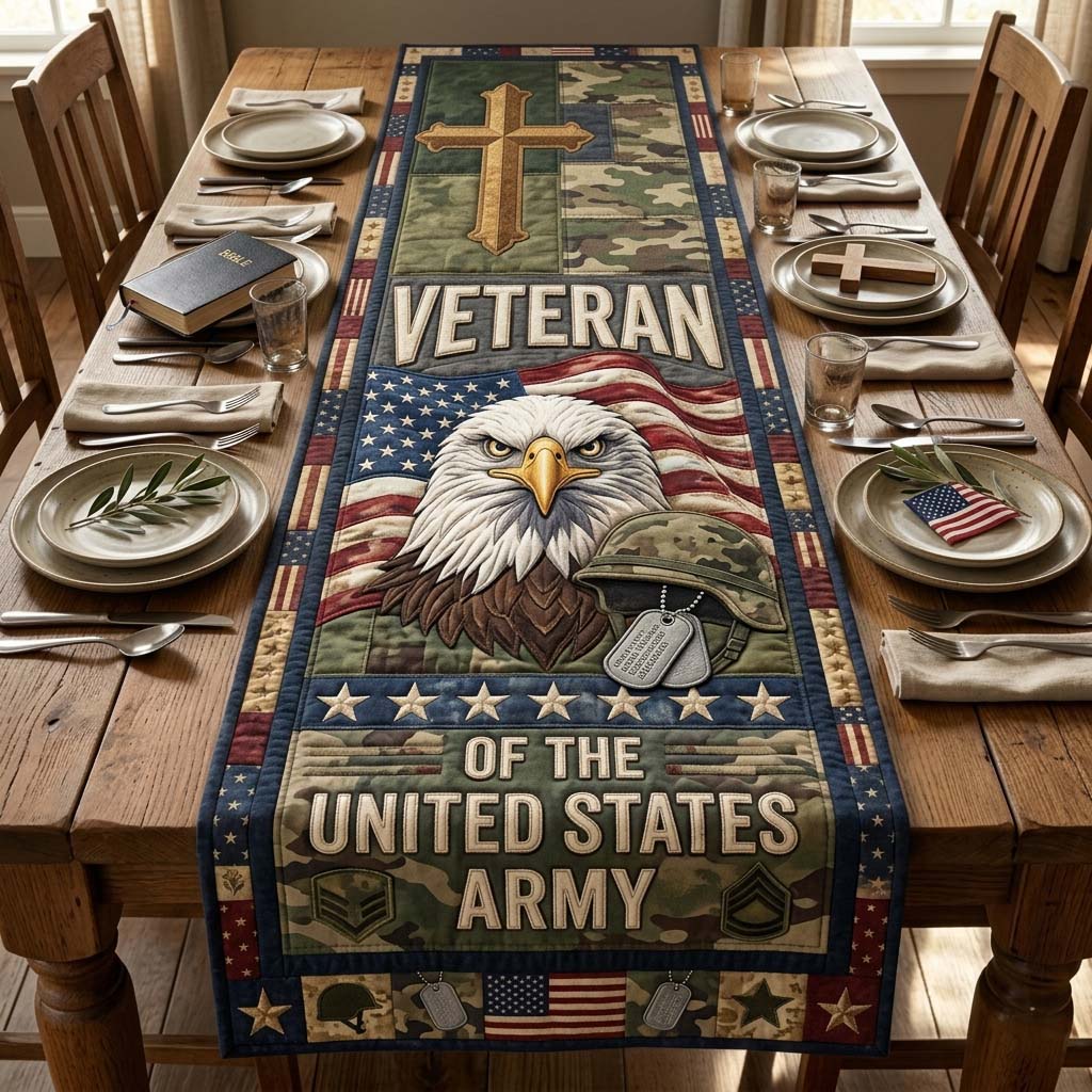 Army Veteran Pride Quilted Table Runner GDTONTD1166