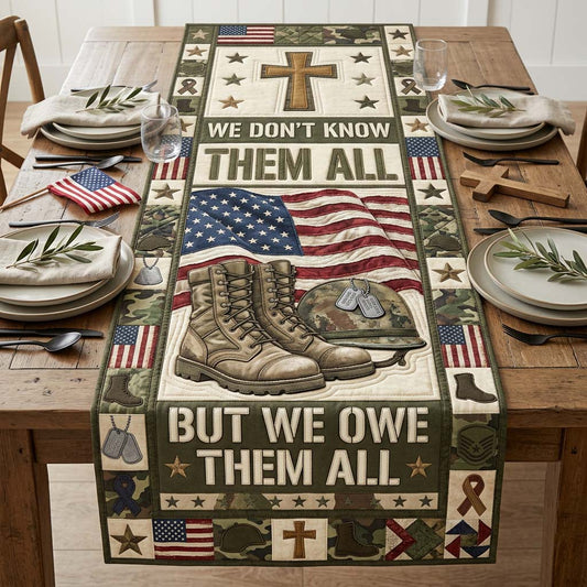 Owe Them All Quilted Table Runner GDTONTD1168
