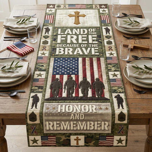 Free Brave Honor Quilted Table Runner GDTONTD1169