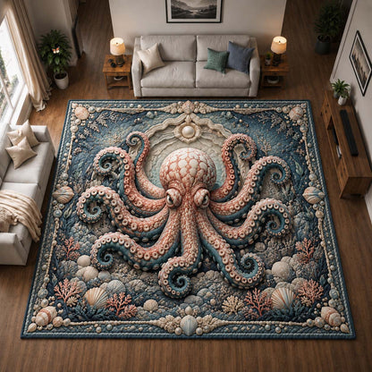 Pearl Reef Octopus Area Rug GDTONTD1176
