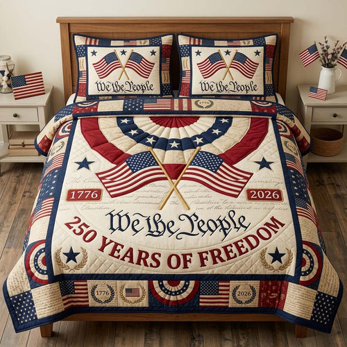 Patriot Bunting 3-Piece Quilted Bedding Set GDTONTD118