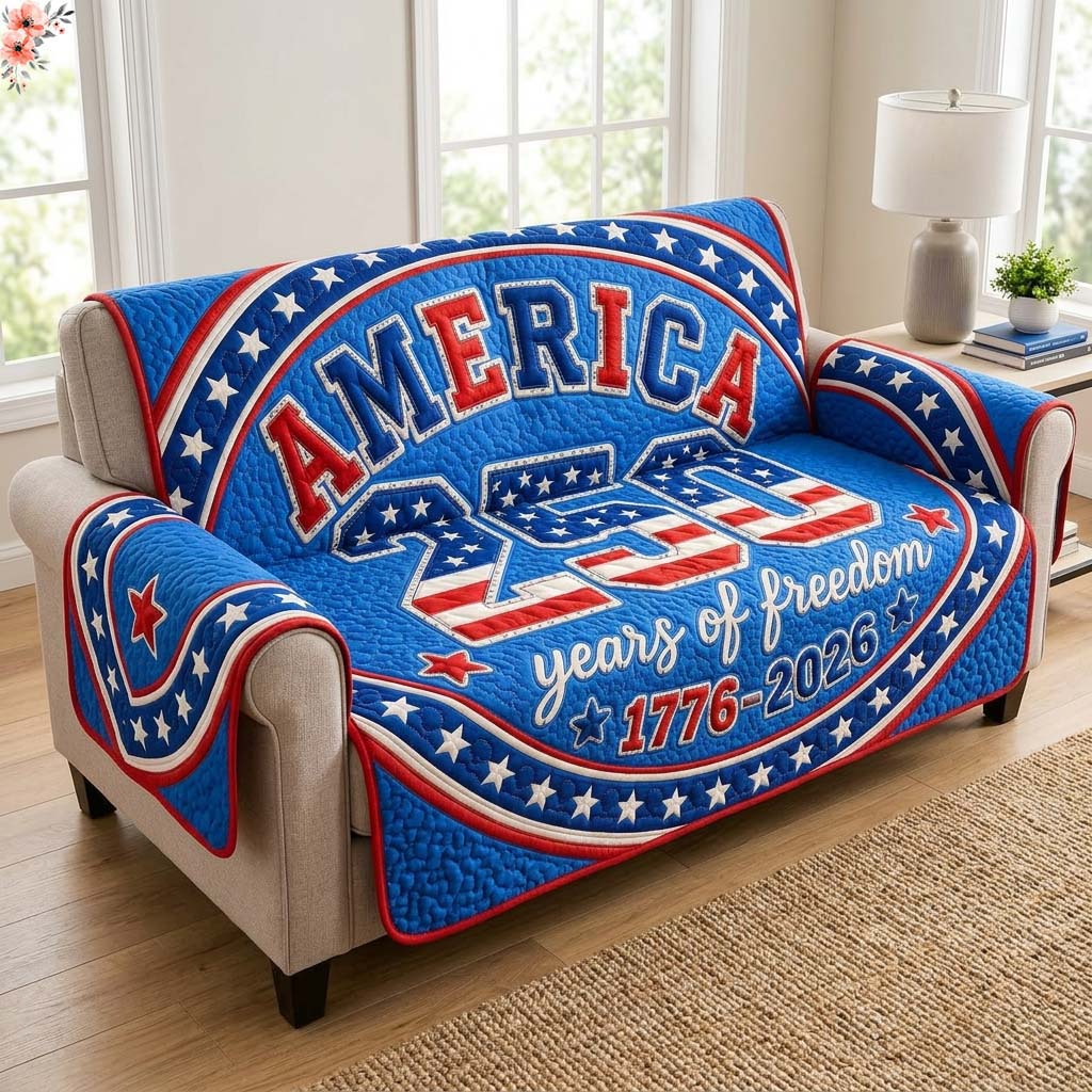 America 250 Freedom Quilted Sofa Cover GDTONTD12
