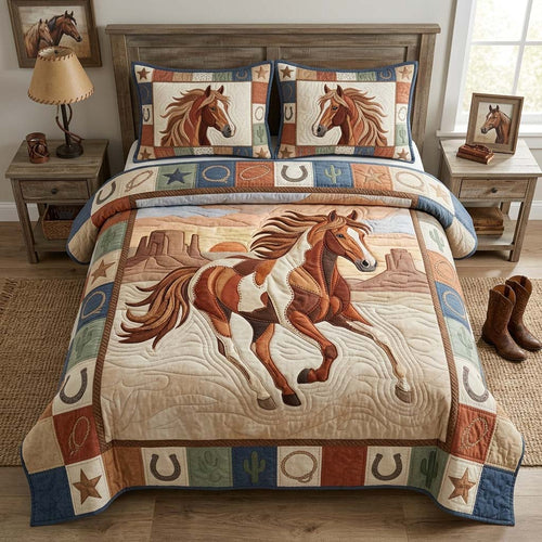 Painted Desert Runner 3-Piece Quilted Bedding Set GDTONTD1203