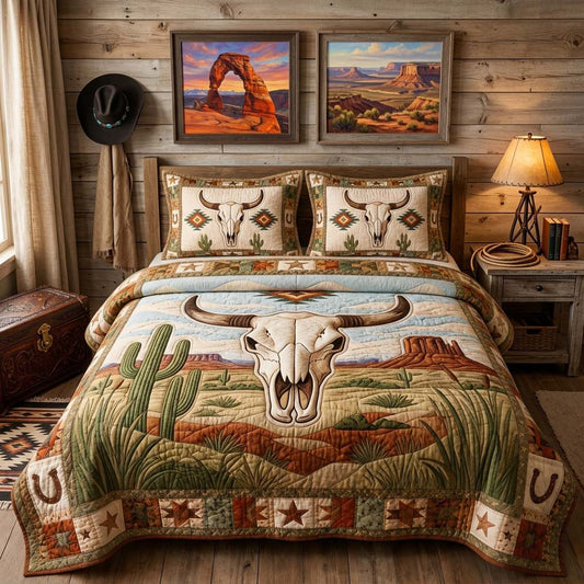 Canyon Skull Horizon 3-Piece Quilted Bedding Set GDTONTD1215