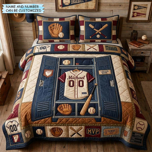 Locker Legend 3-Piece Quilted Bedding Set QTCUZ GDTONTD1237