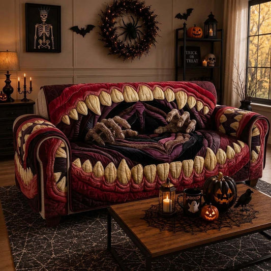 Skeleton Bite Lair Quilted Sofa Cover GDTONTD1286