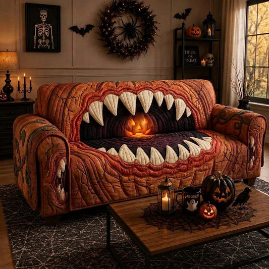 Pumpkin Fang Hollow Quilted Sofa Cover GDTONTD1287