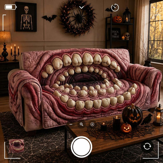 Pink Nightmare Bite Quilted Sofa Cover GDTONTD1289