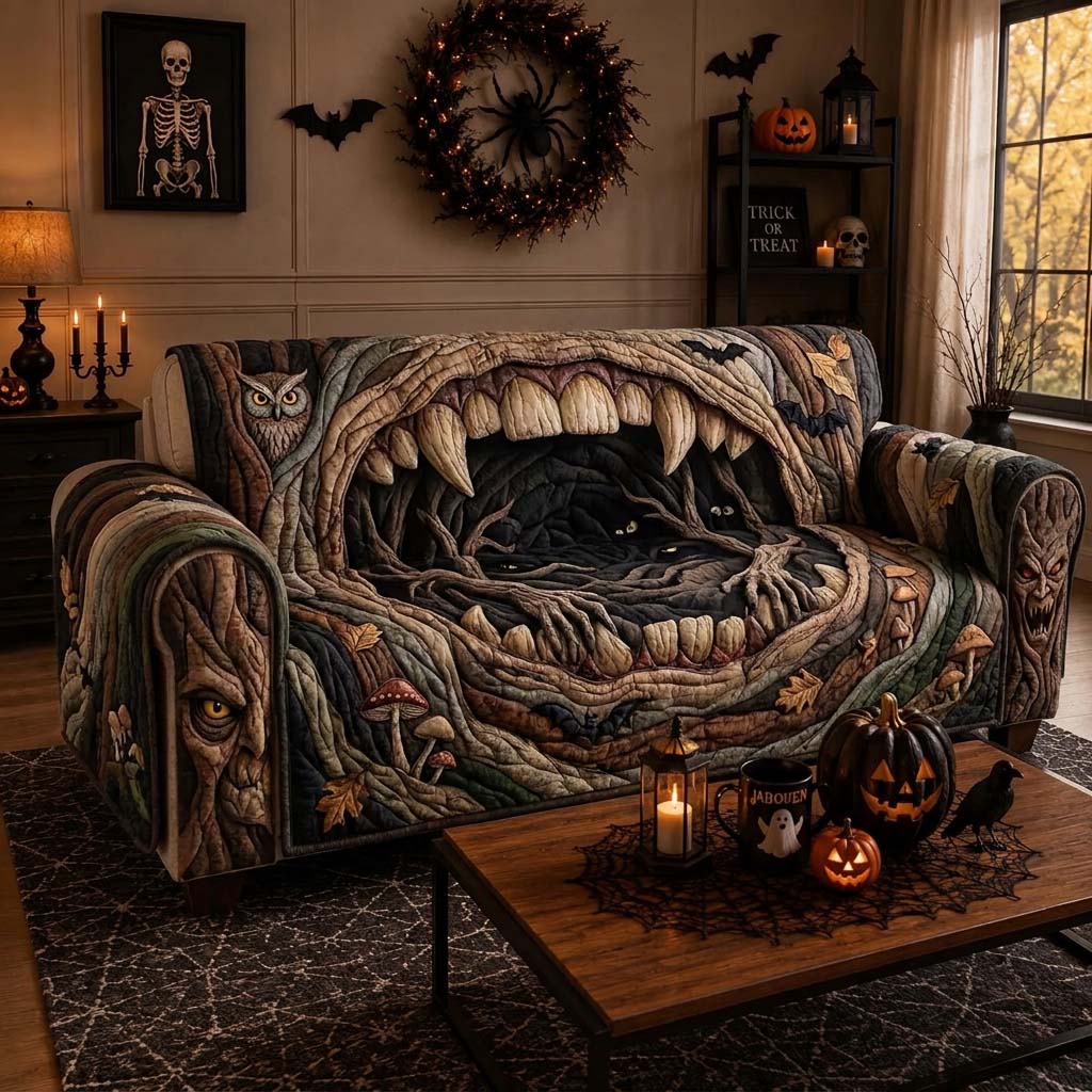 Haunted Forest Maw Quilted Sofa Cover GDTONTD1290