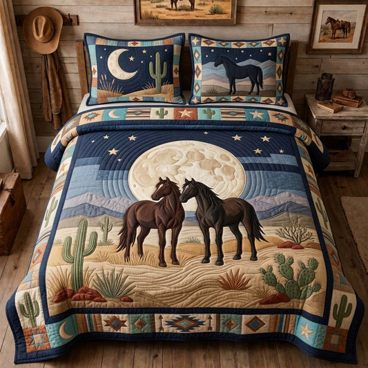 Moonlit Desert Pair 3-Piece Quilted Bedding Set GDTONTD1317